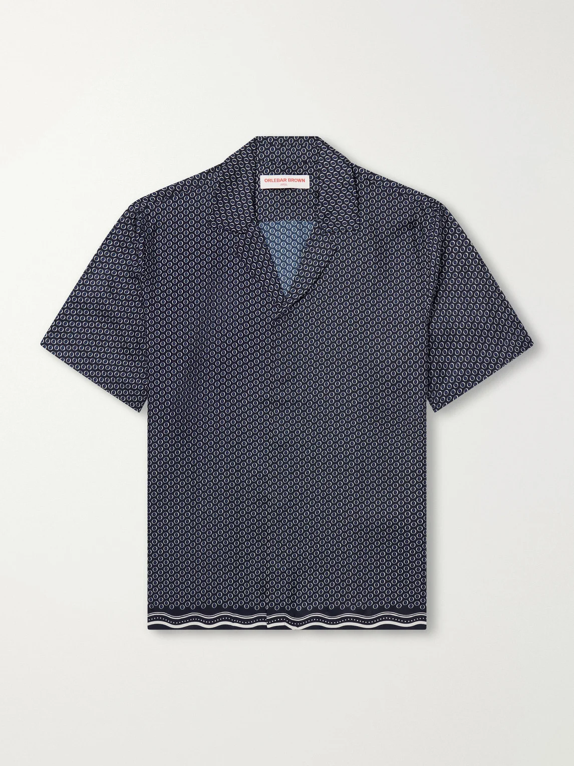 Maitan Camp-Collar Printed Silk-Satin Shirt - 1