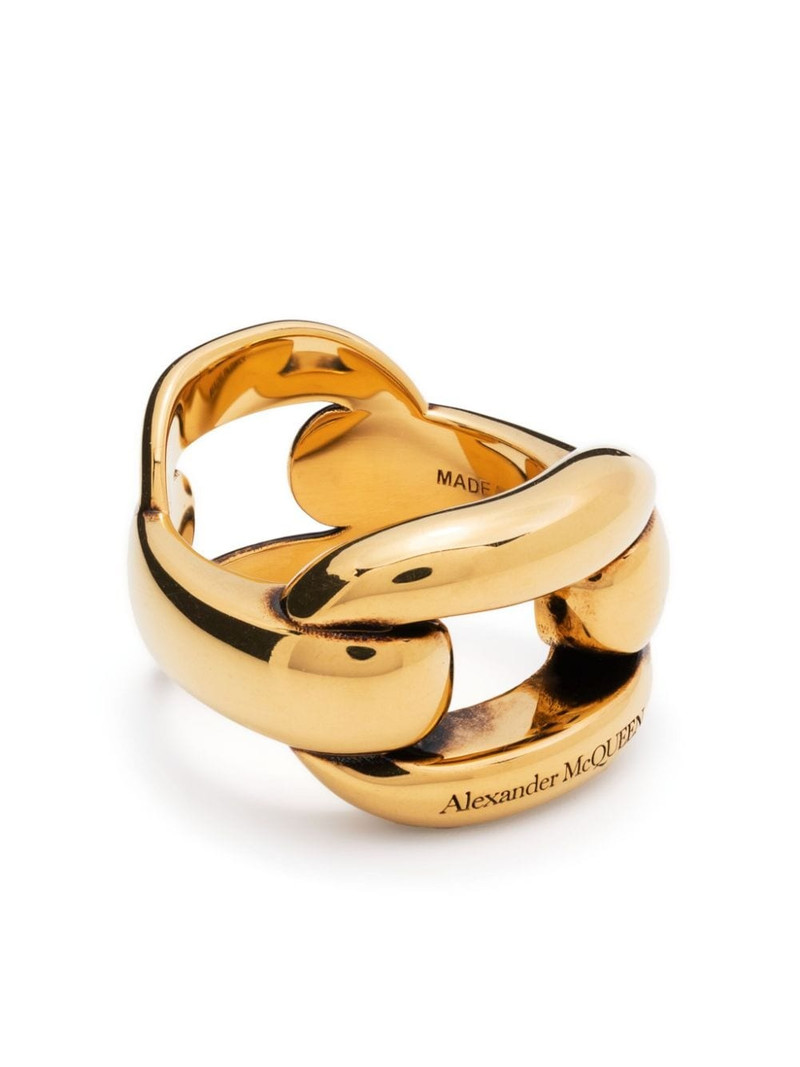 logo-engraved chunky ring 1