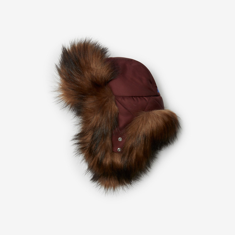 Faux Fur and Nylon Trapper Hat 4