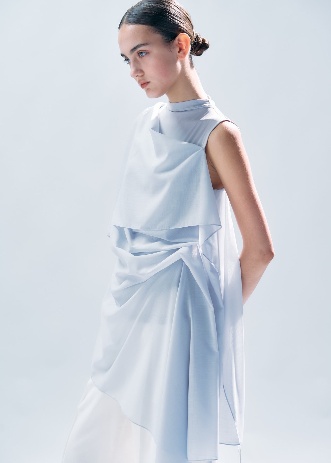 ISSEY MIYAKE Over The Body Draped Wool Top | bergdorfgoodman