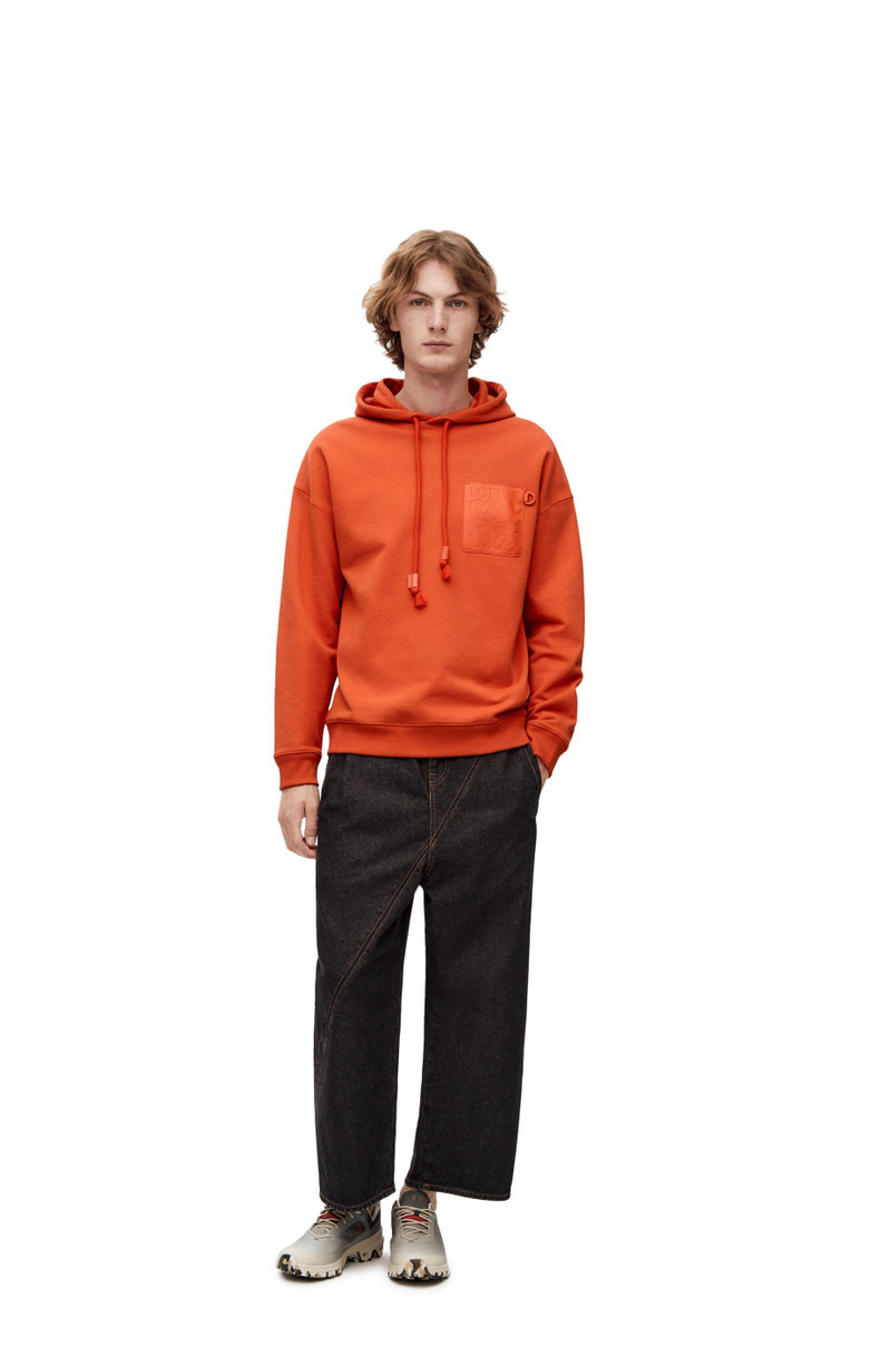 Loewe Anagram patch pocket hoodie in cotton outlook