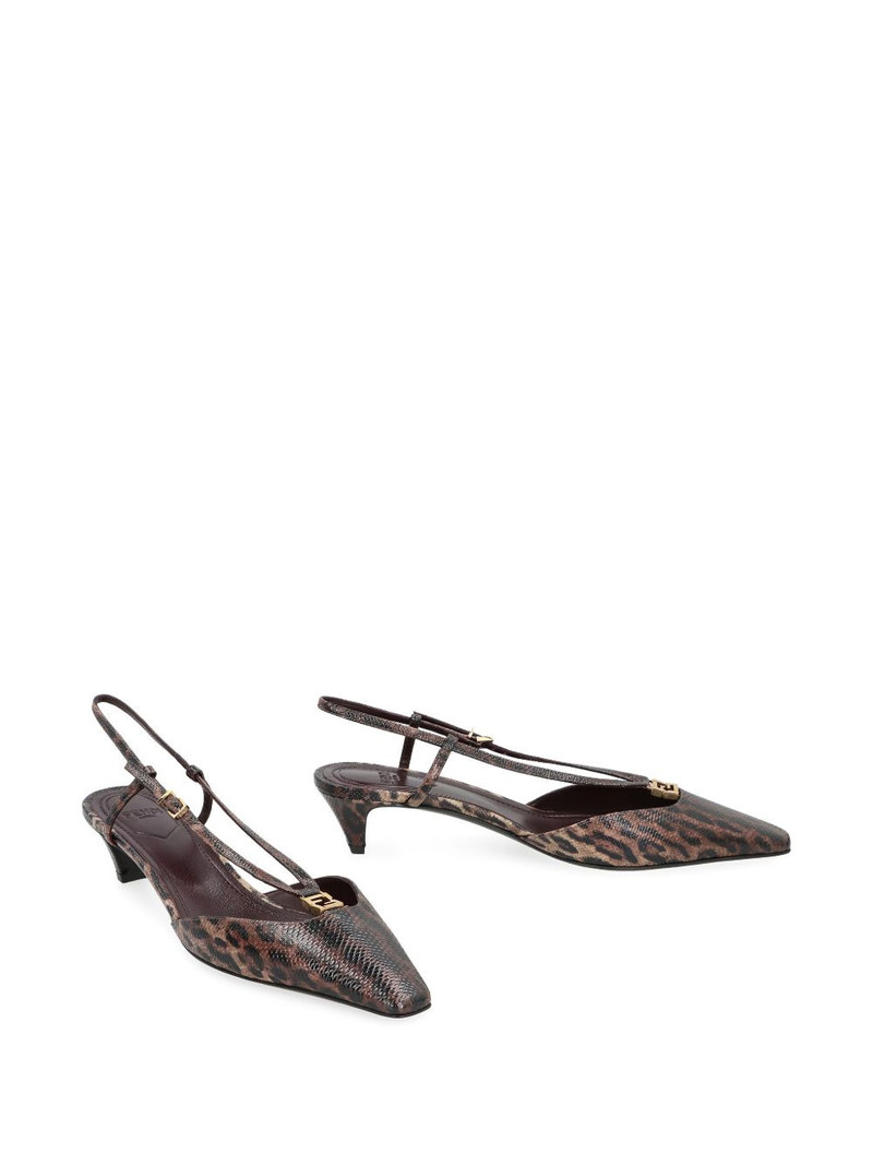 FENDI 40mm animal-print slingback pumps outlook