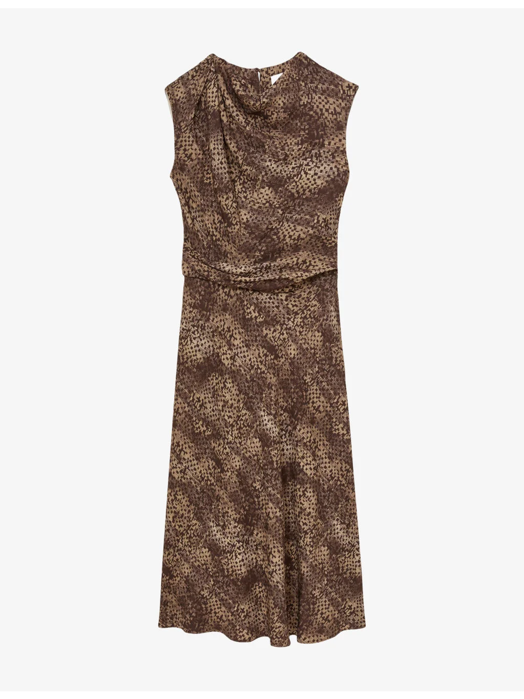 Camie Draped-Detail Printed Woven Midi Dress - 1