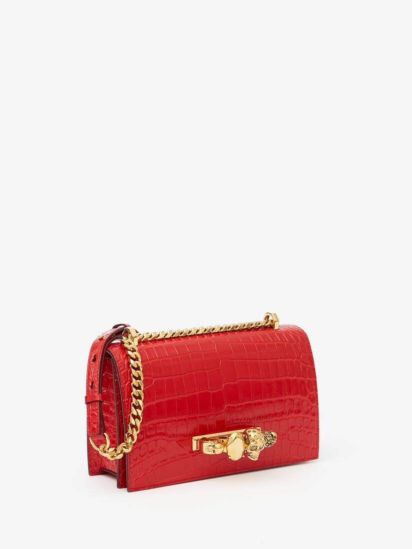 Jewelled Satchel in Deep Red - 2