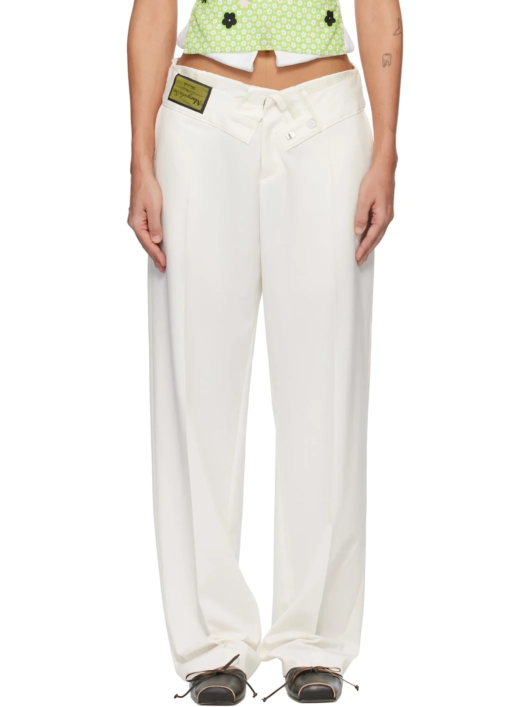 Off-White Reverse Waistband Trousers - 1