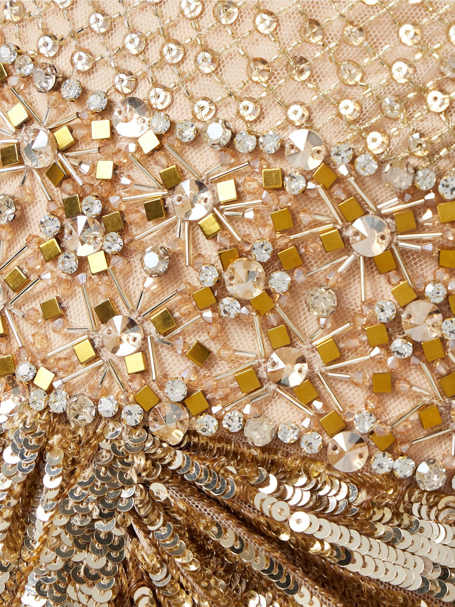 Only You draped embellished tulle gown Gold - 4
