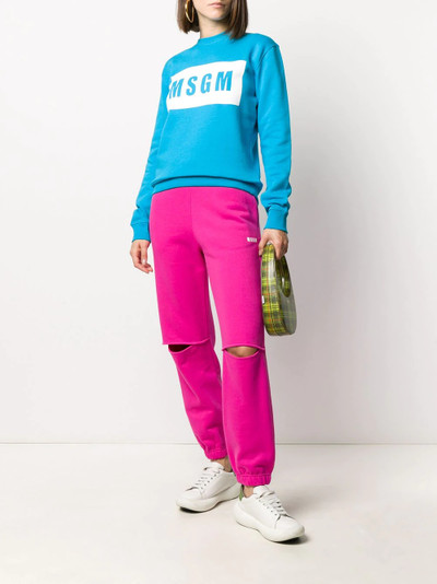 MSGM Box logo-print sweatshirt outlook