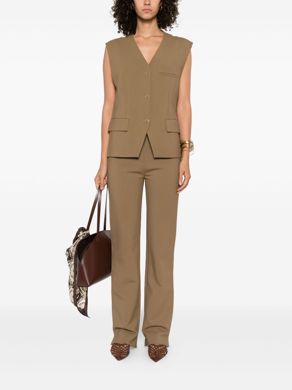 buttoned sleeveless vest - 2