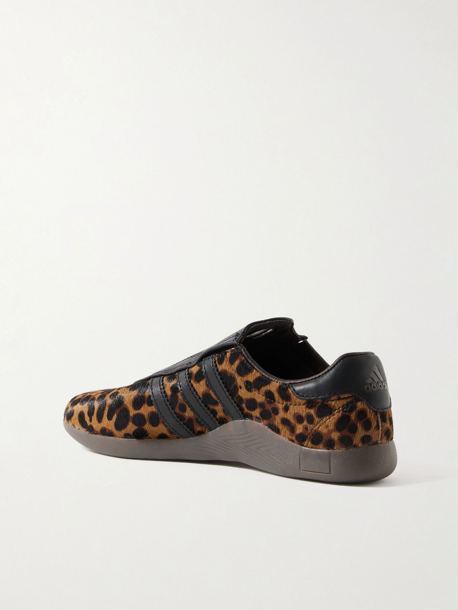 Taekwondo Mei leather-trimmed leopard-print pony hair sneakers Leopard print - 3