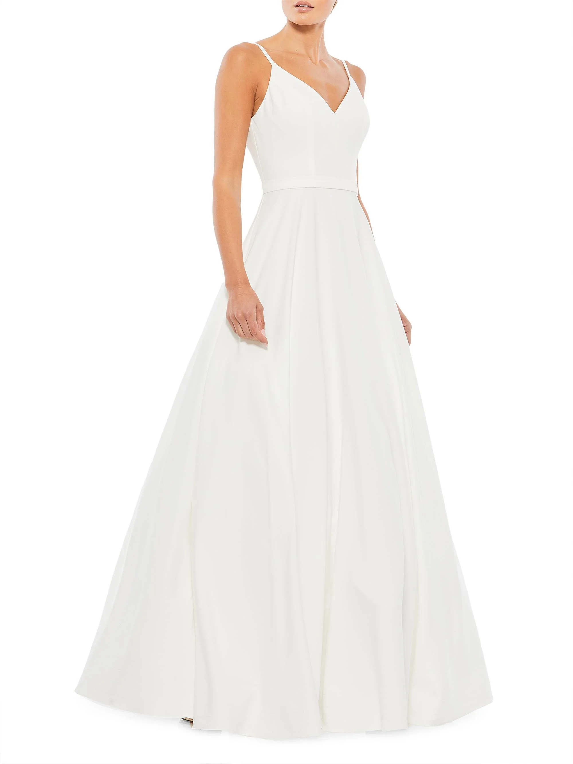 Women's Classic Taffeta A-Line Gown - White - 1