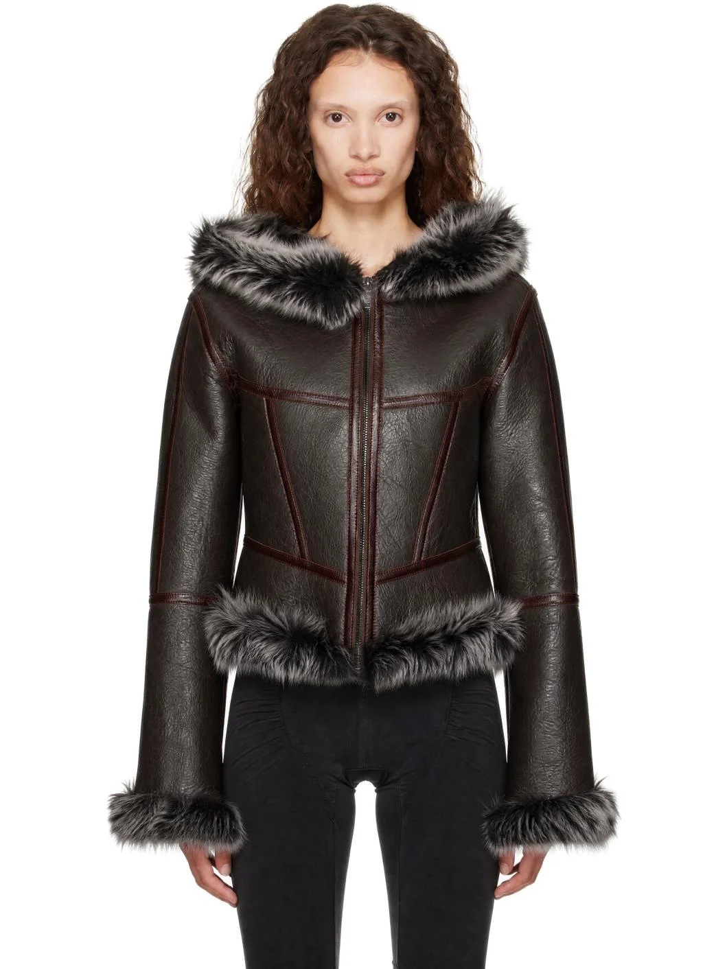 SSENSE Exclusive Brown Koko Leather Jacket - 1