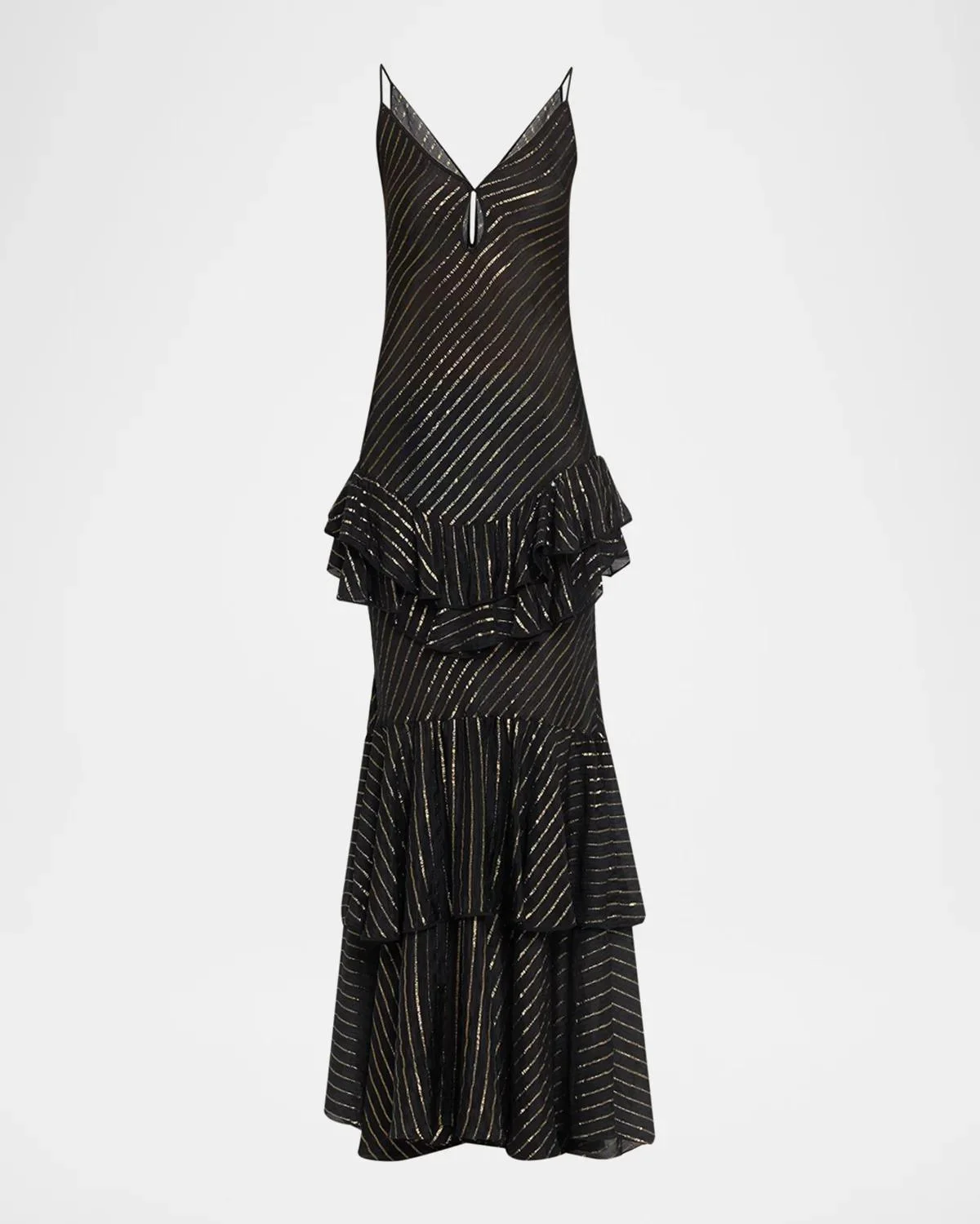 Silk Metallic Reinterpretation Maxi Dress - 1