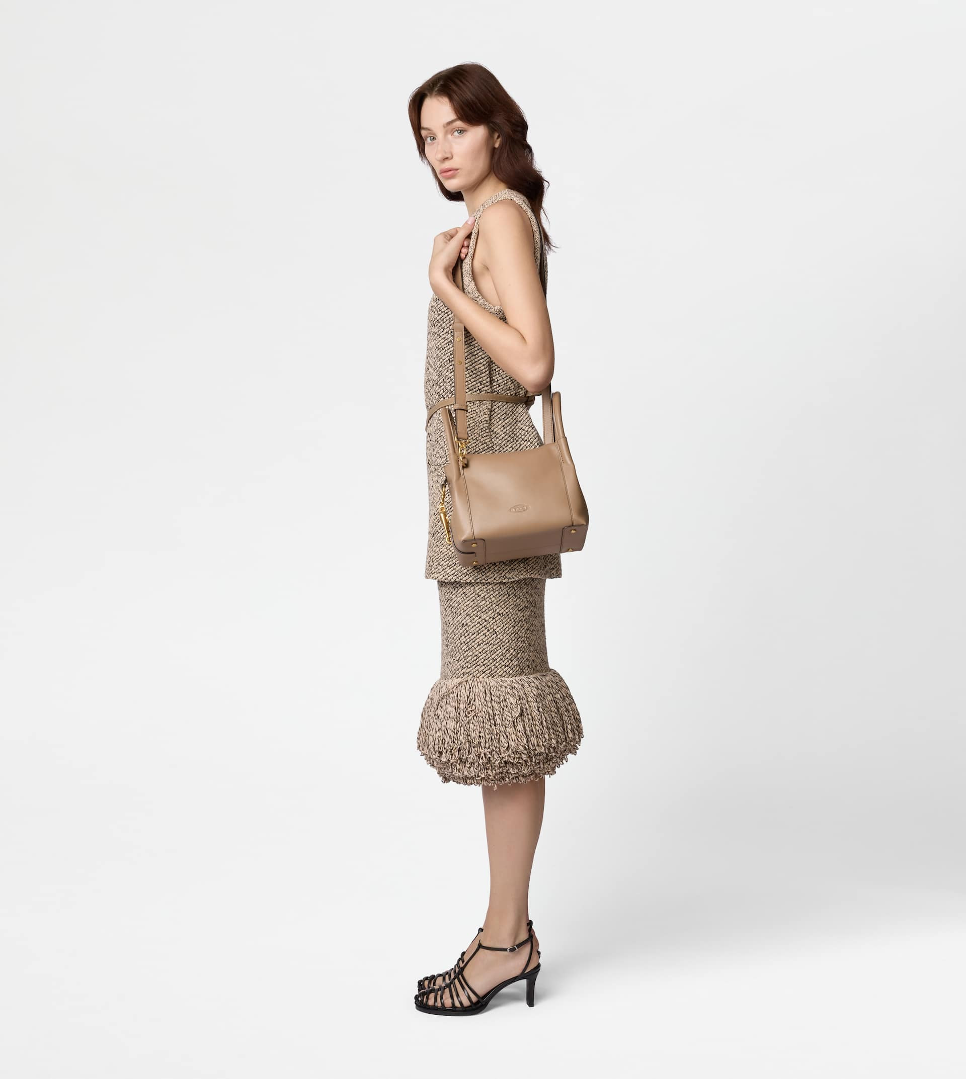 SATCHEL IN LEATHER MINI - BEIGE - 10