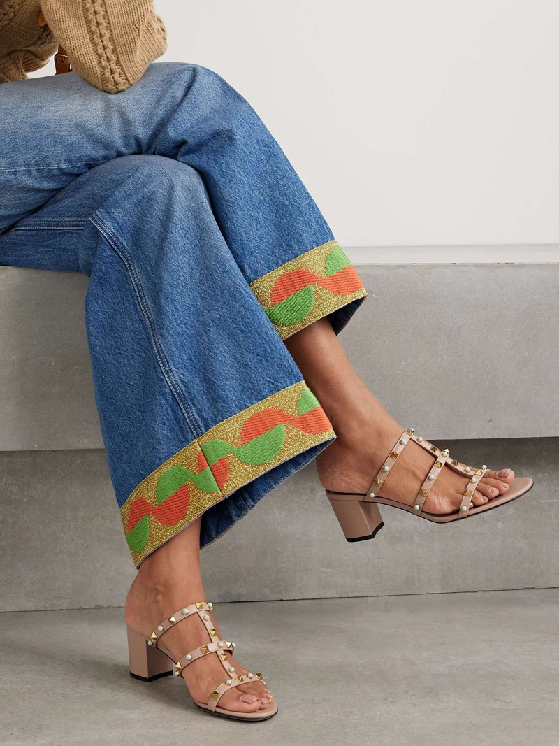 Valentino Rockstud 60 leather mules Neutral outlook