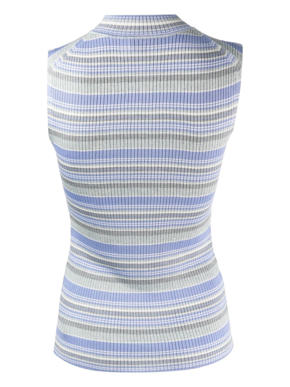 horizontal-stripe sleeveless top - 2
