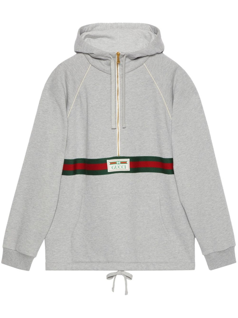 logo-appliquÃ© cotton hoodie - 1
