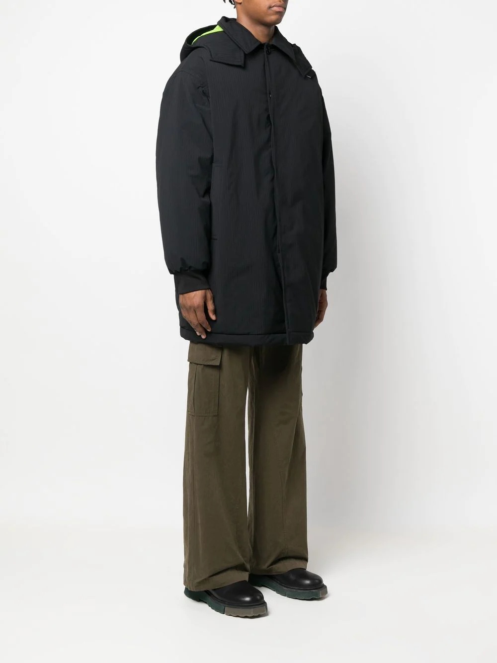 button-up mid-length parka - 3