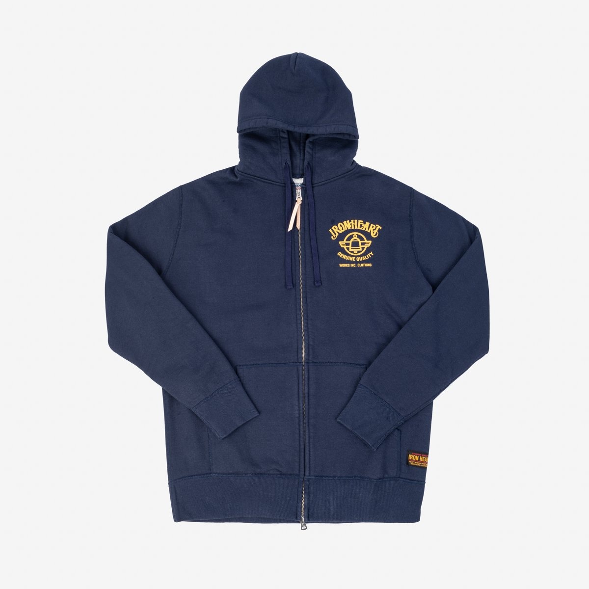 IHSW-58-NAV Printed 14oz Ultra Heavyweight Loopwheel Cotton Zippered Hoodie - Navy - 1
