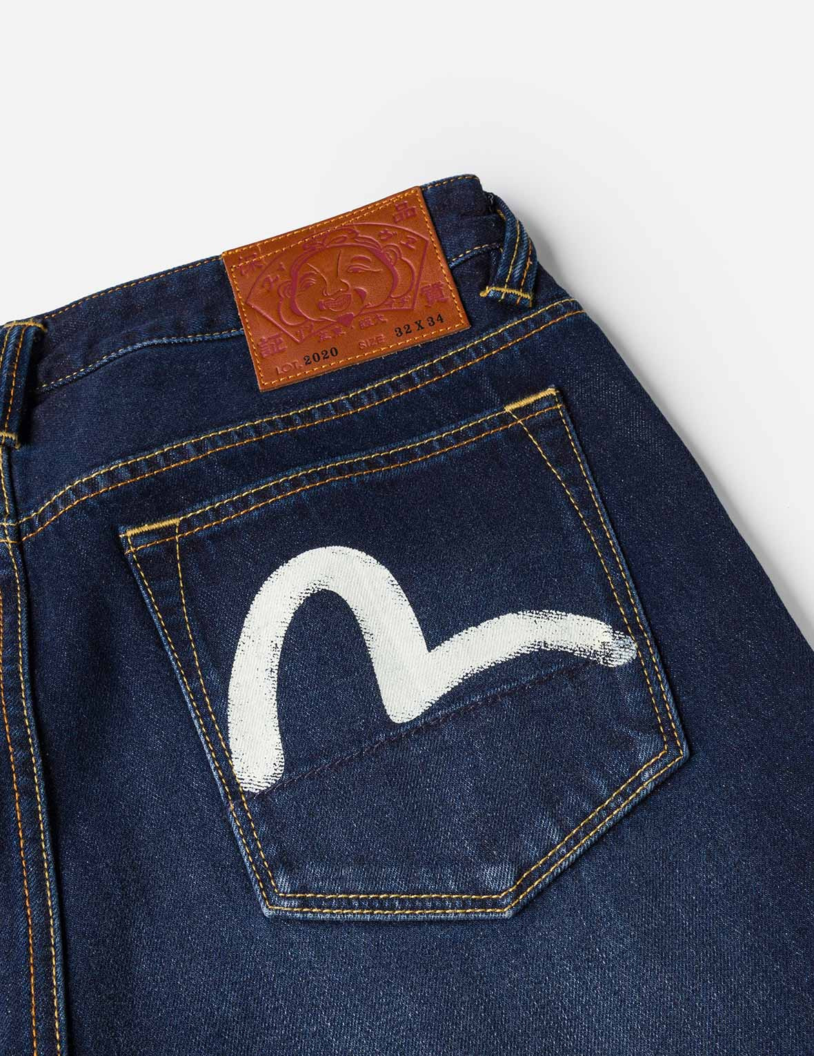 Ecru Brushstoke Seagull Print Regular Fit Jeans #2000 - 7