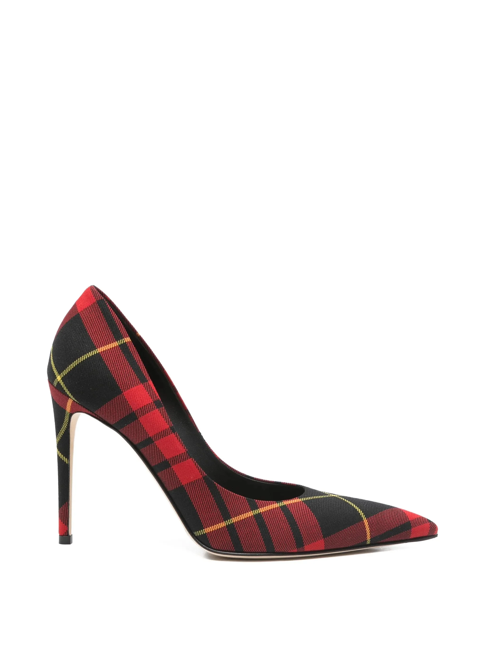 tartan-pattern heeled pumps - 1