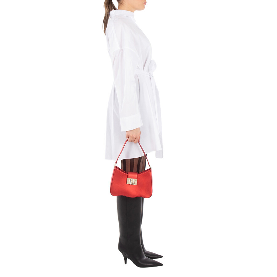 Furla 1927 Wave Metallic Leather Shoulder Bag - 2
