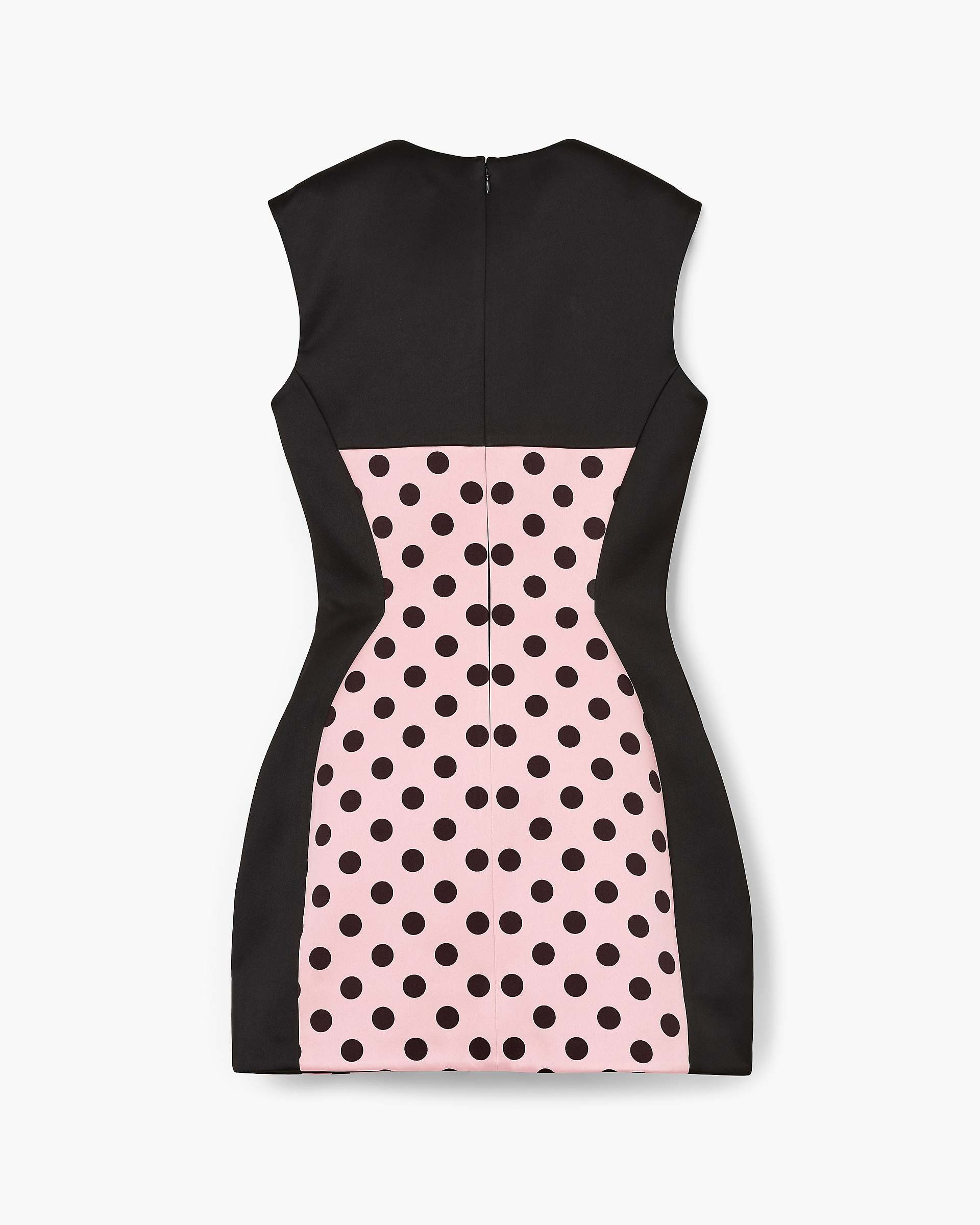 SEAMED UP DOTS SATIN DRESS - 5