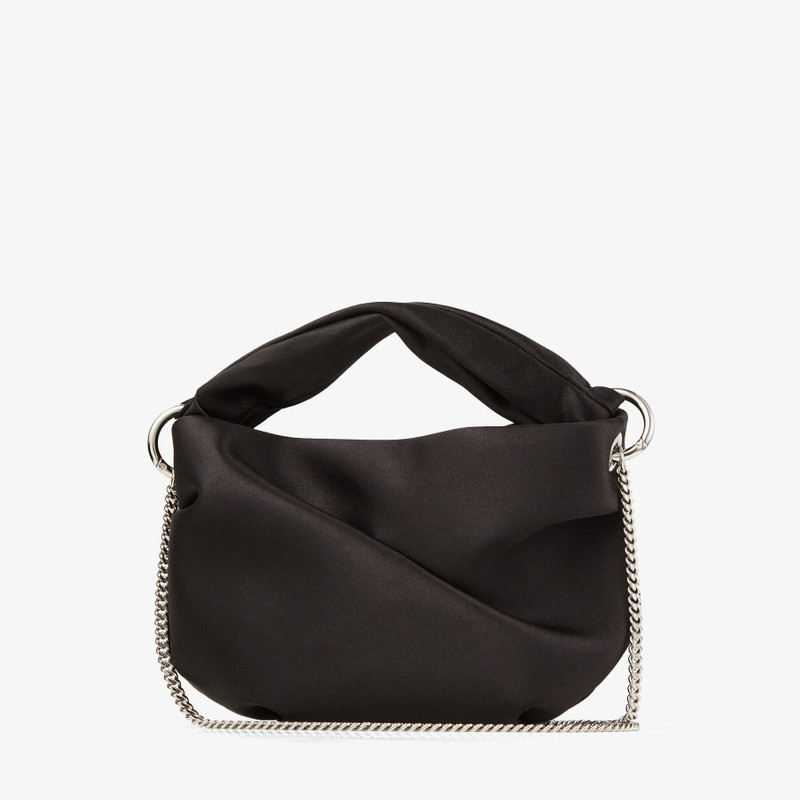 Bonny Black Satin Bag with Twisted Handle 5