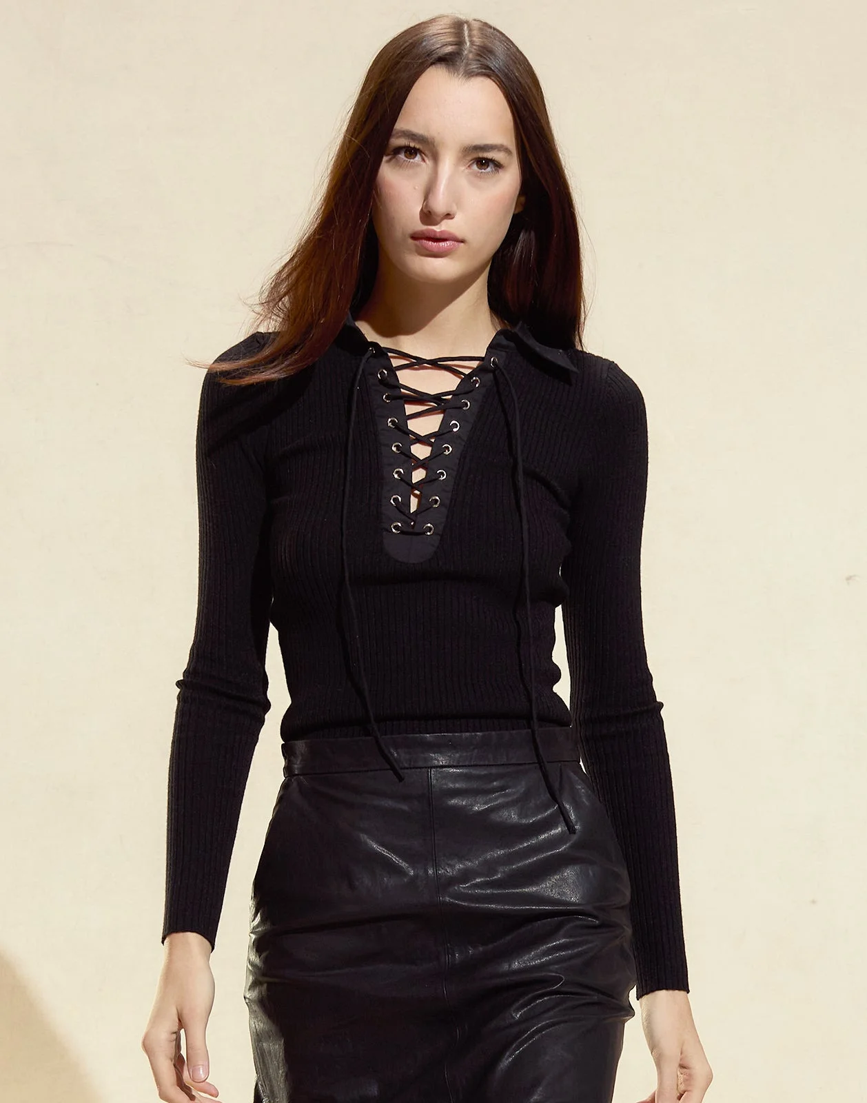 UES Rib Knit Polo - 1