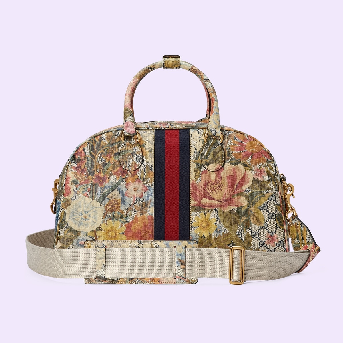 Ophidia Flora print medium duffle bag - 6