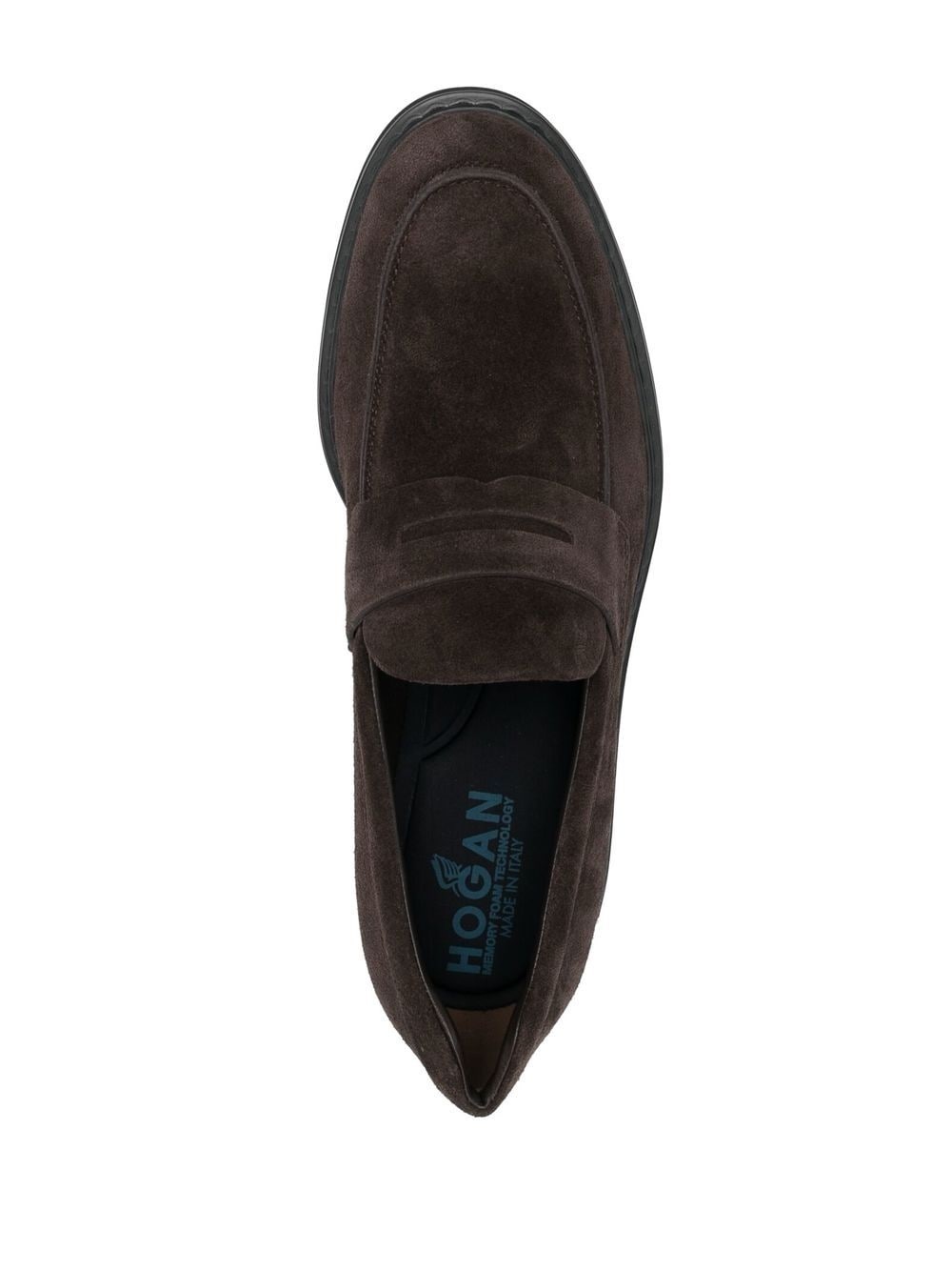 logo-embossed suede loafers - 4