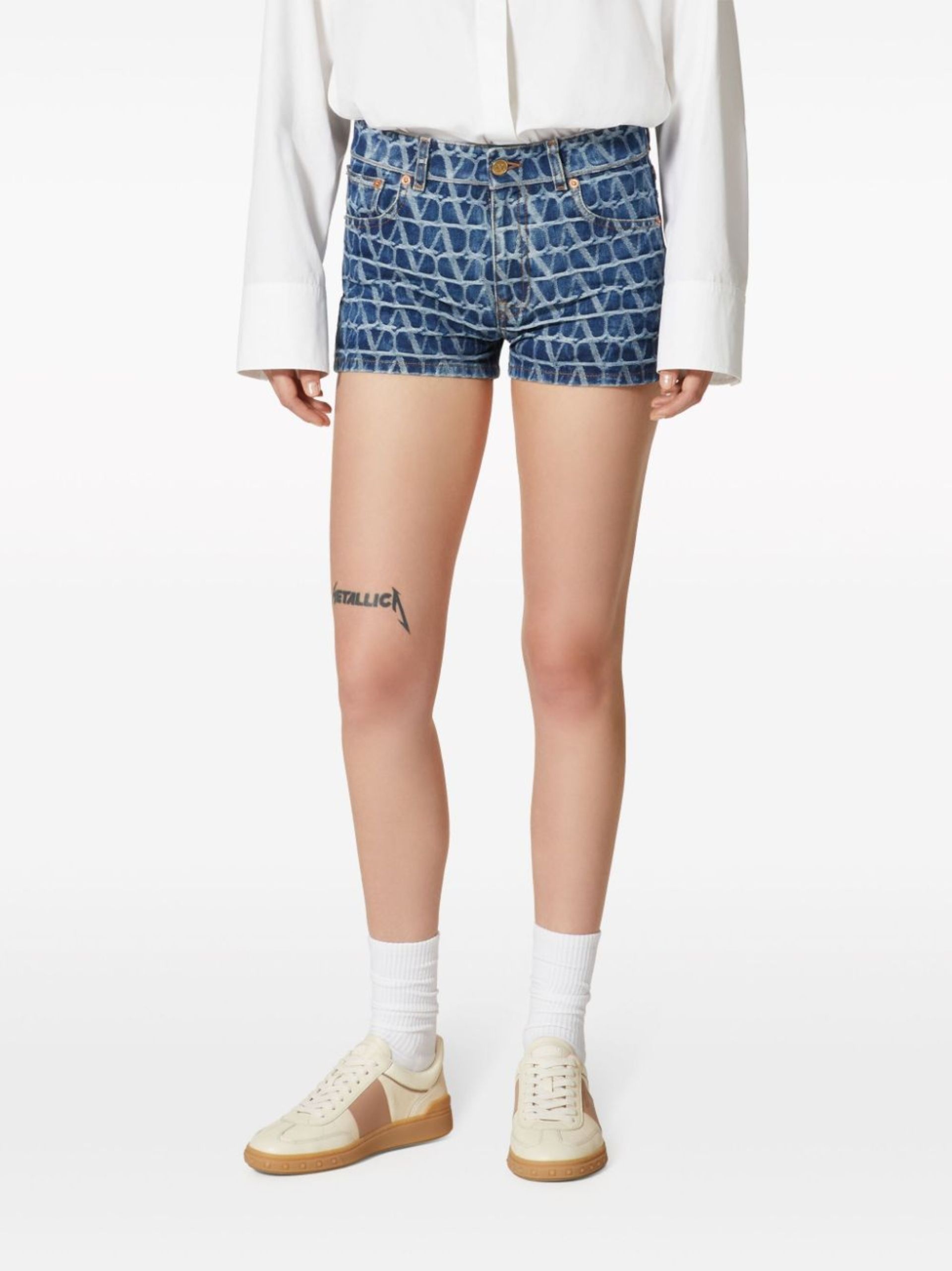 Blue Toile Iconographe Denim Shorts - 3