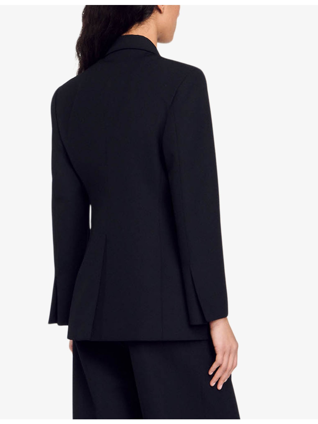 Lapel-collar double-breasted wool-blend blazer - 4