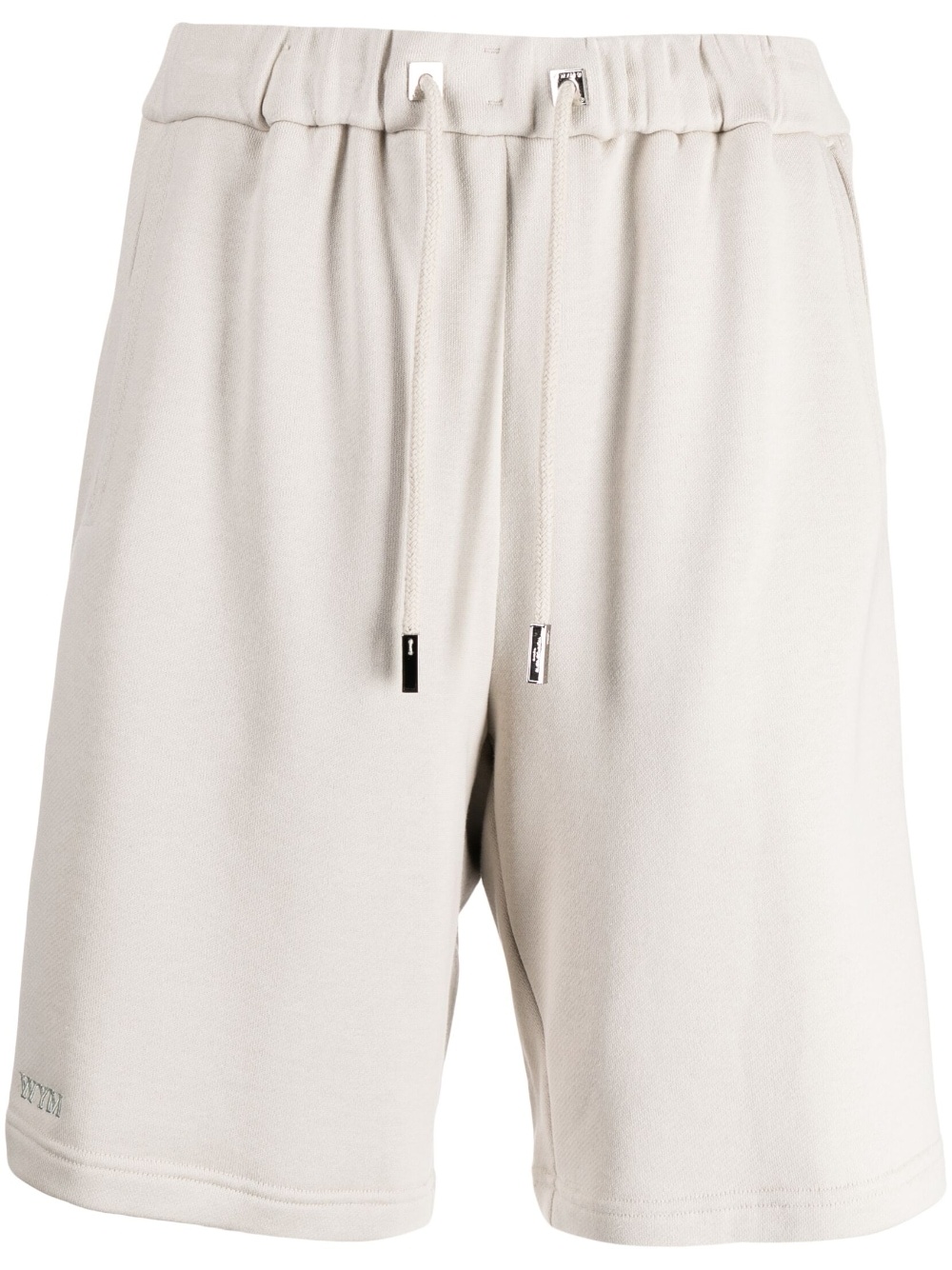 drawstring cotton track shorts - 1