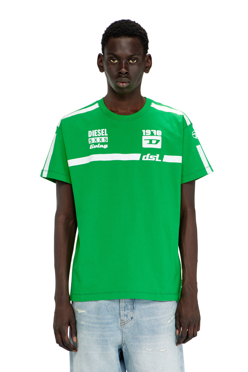 COTTON T-SHIRT WITH CONTRAST GRAPHIC PRINTS 2