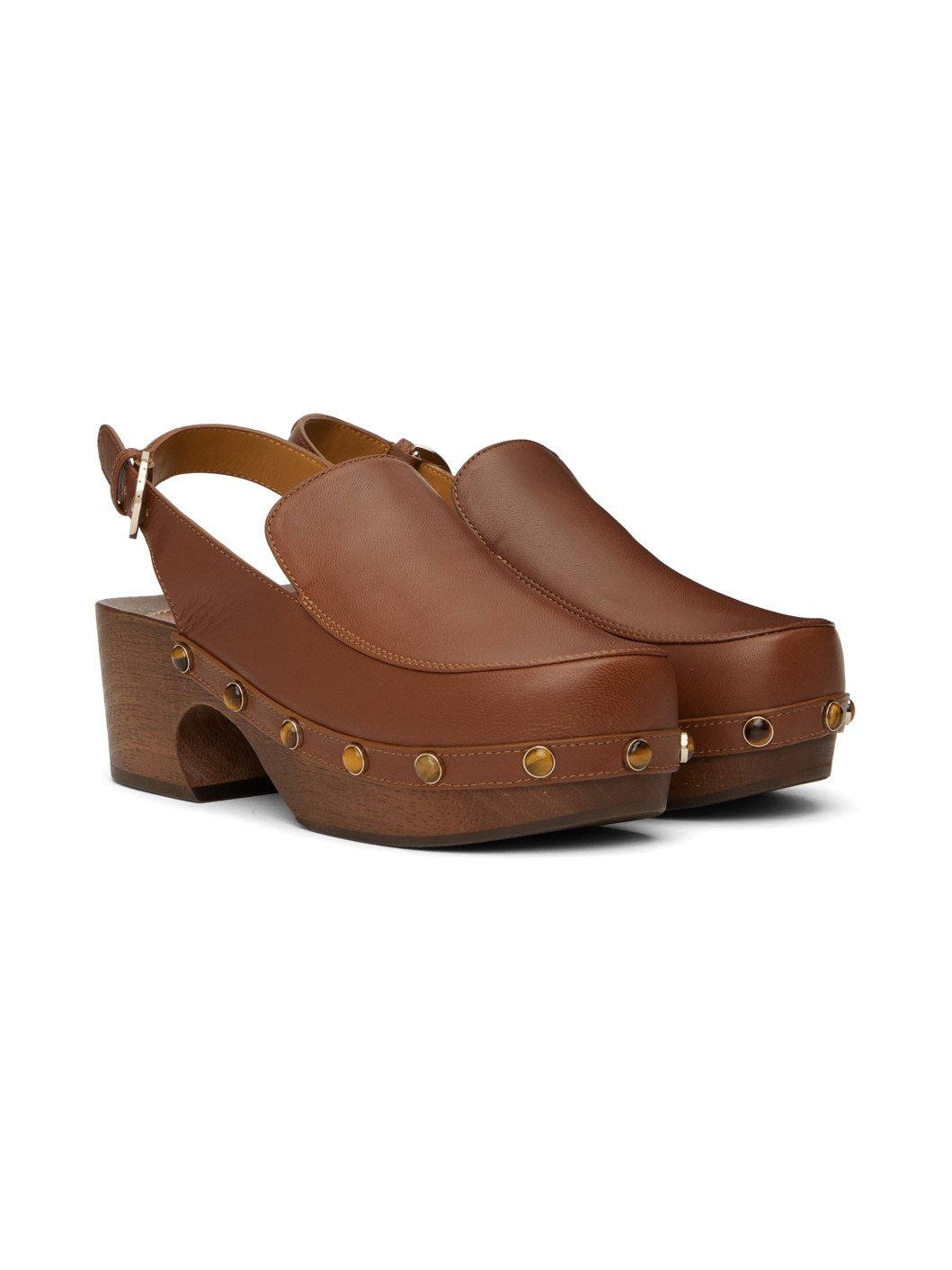 Brown Aurna Clogs - 4