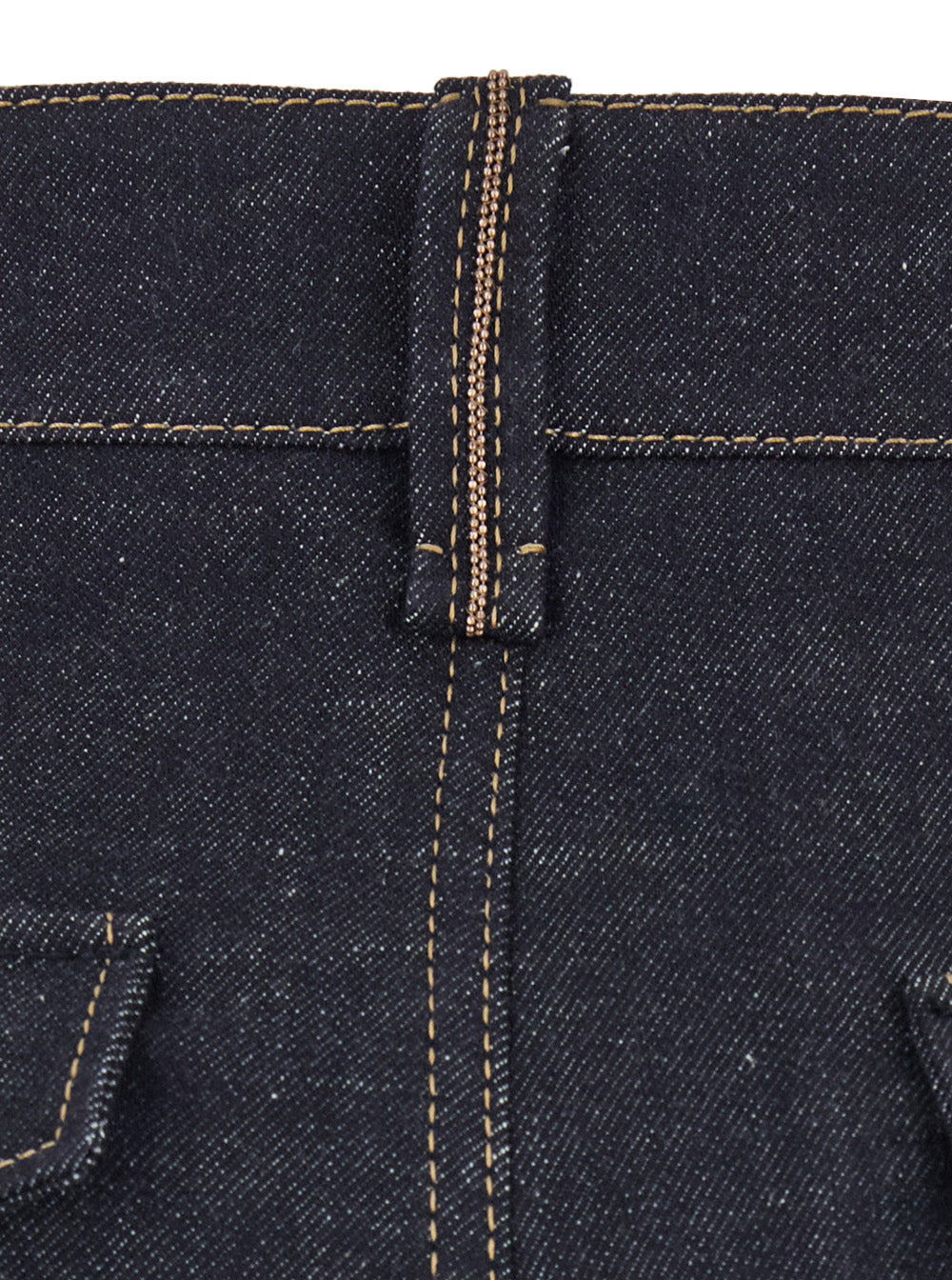 Brunello Cucinelli Women Blue Jeans With Wide Leg And Contrasting Stitching In Denim Woman - 3