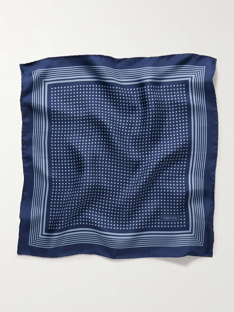 TOM FORD Polka-Dot Silk-Twill Pocket Square outlook
