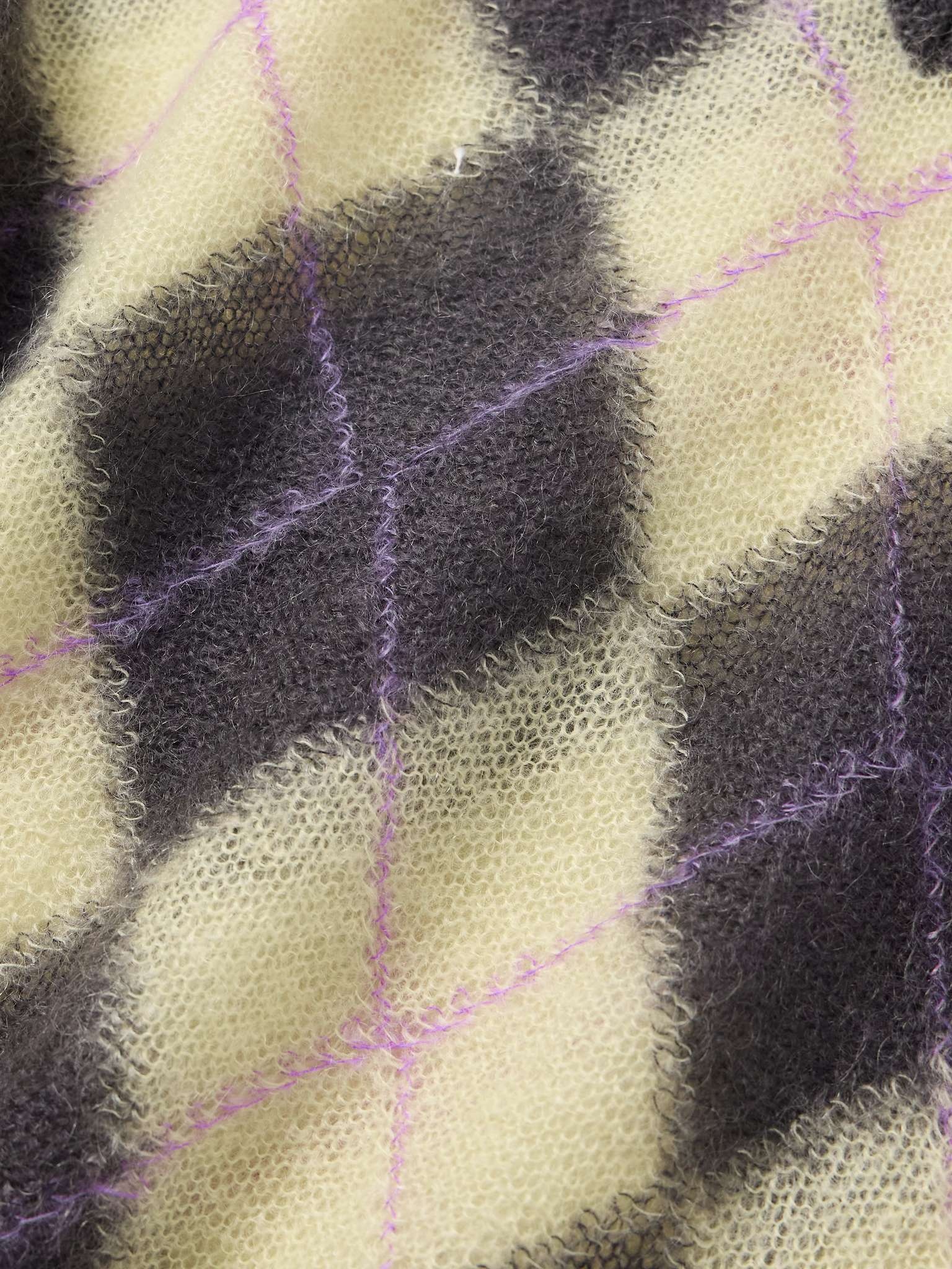 Slim-Fit Fringed Argyle Mohair-Blend Sweater - 4