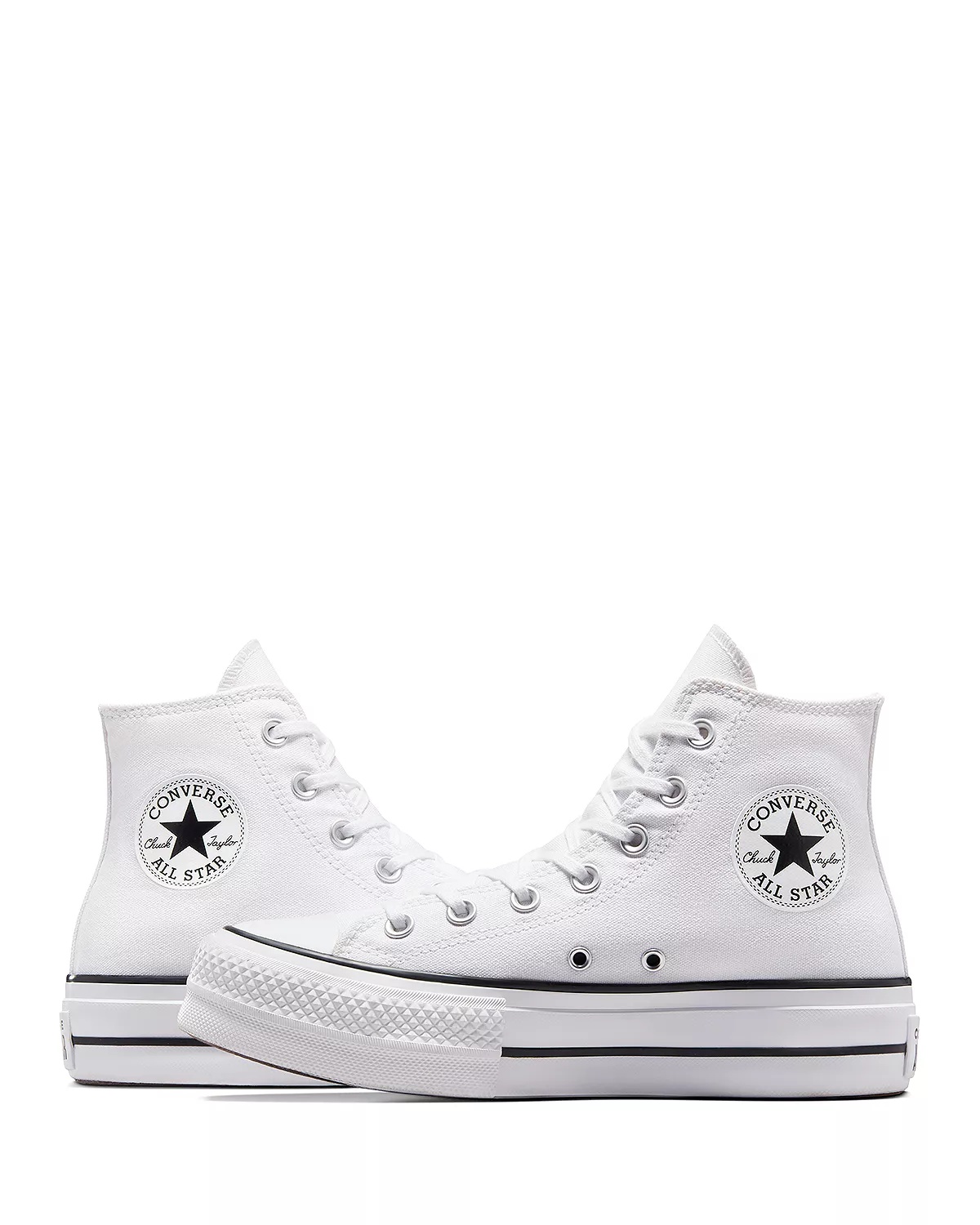 Women's Chuck Taylor All Star Hi Top Black & White Platform Sneakers - 7