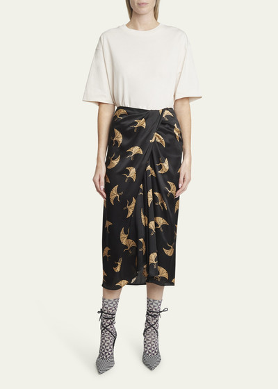 Dries Van Noten Sampa Printed Silk Midi Skirt outlook