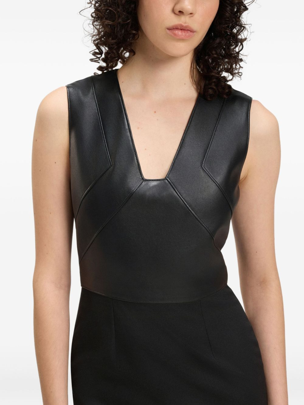 panelled midi dress - 6