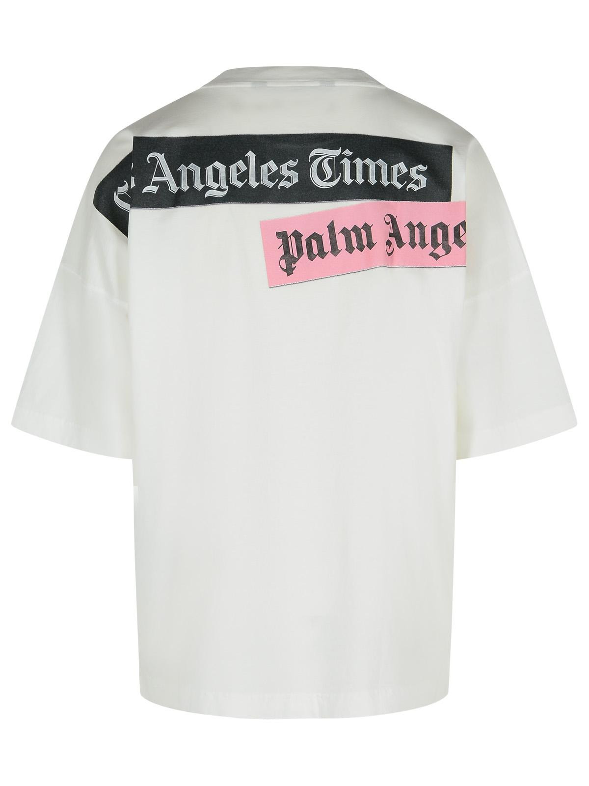 Palm Angels 'Paxlatime News' White Cotton T-Shirt Men - 3