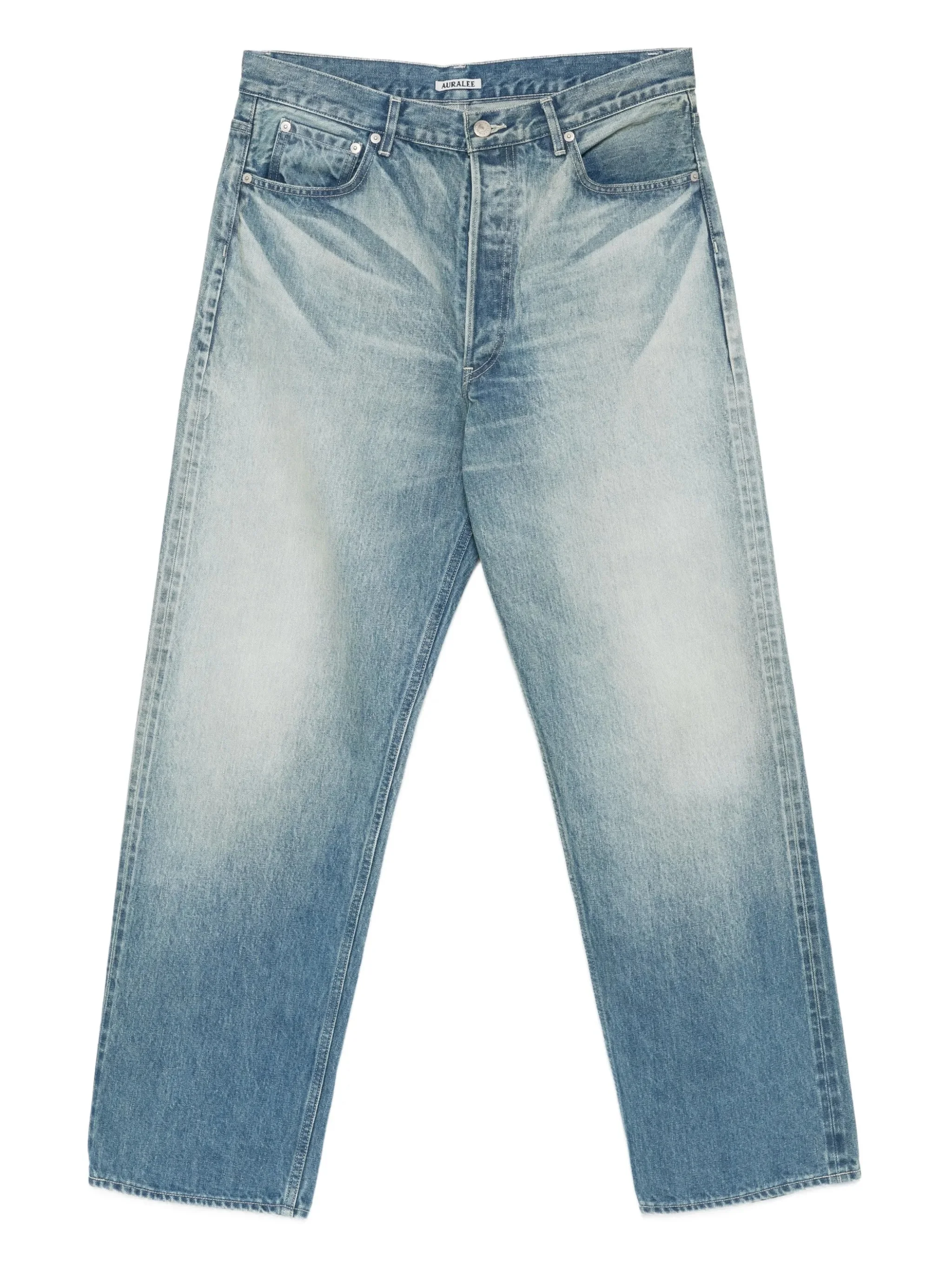 selvedge faded-wash jeans - 1