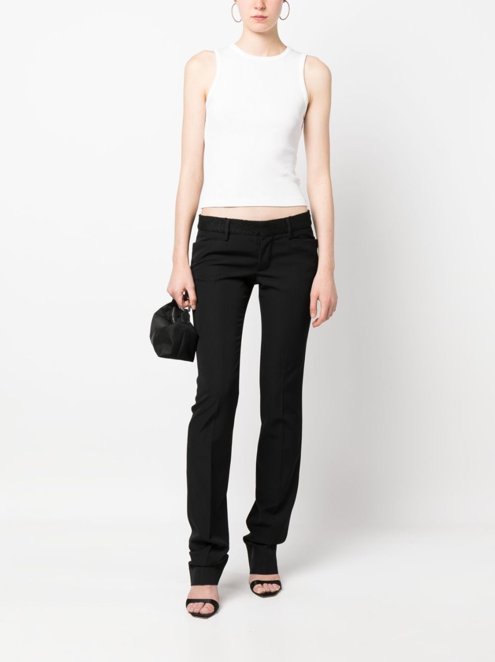 slim-cut virgin wool trousers - 2