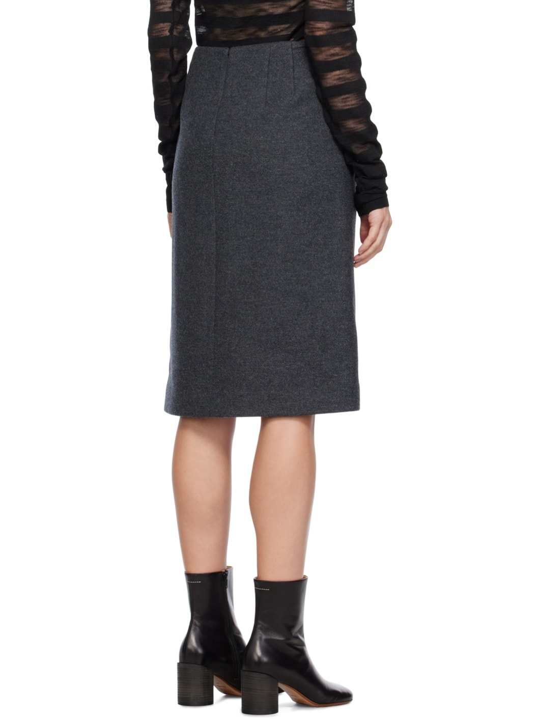 Gray Vented Miniskirt - 3