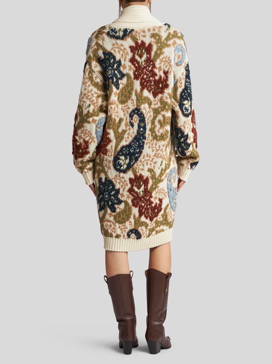 KNIT JACQUARD MAXI CARDIGAN - 5