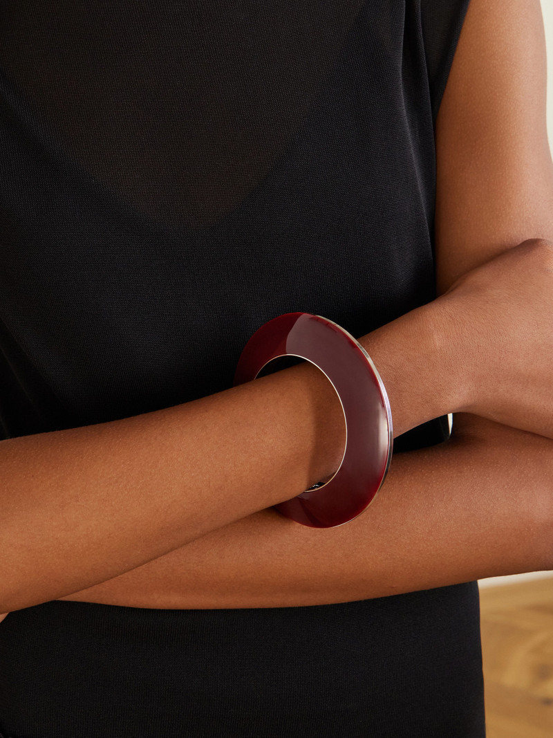 JACQUES MARIE MAGE + Loulou De La Falaise Rhoda Silver Palladium-plated Acetate Bangle outlook