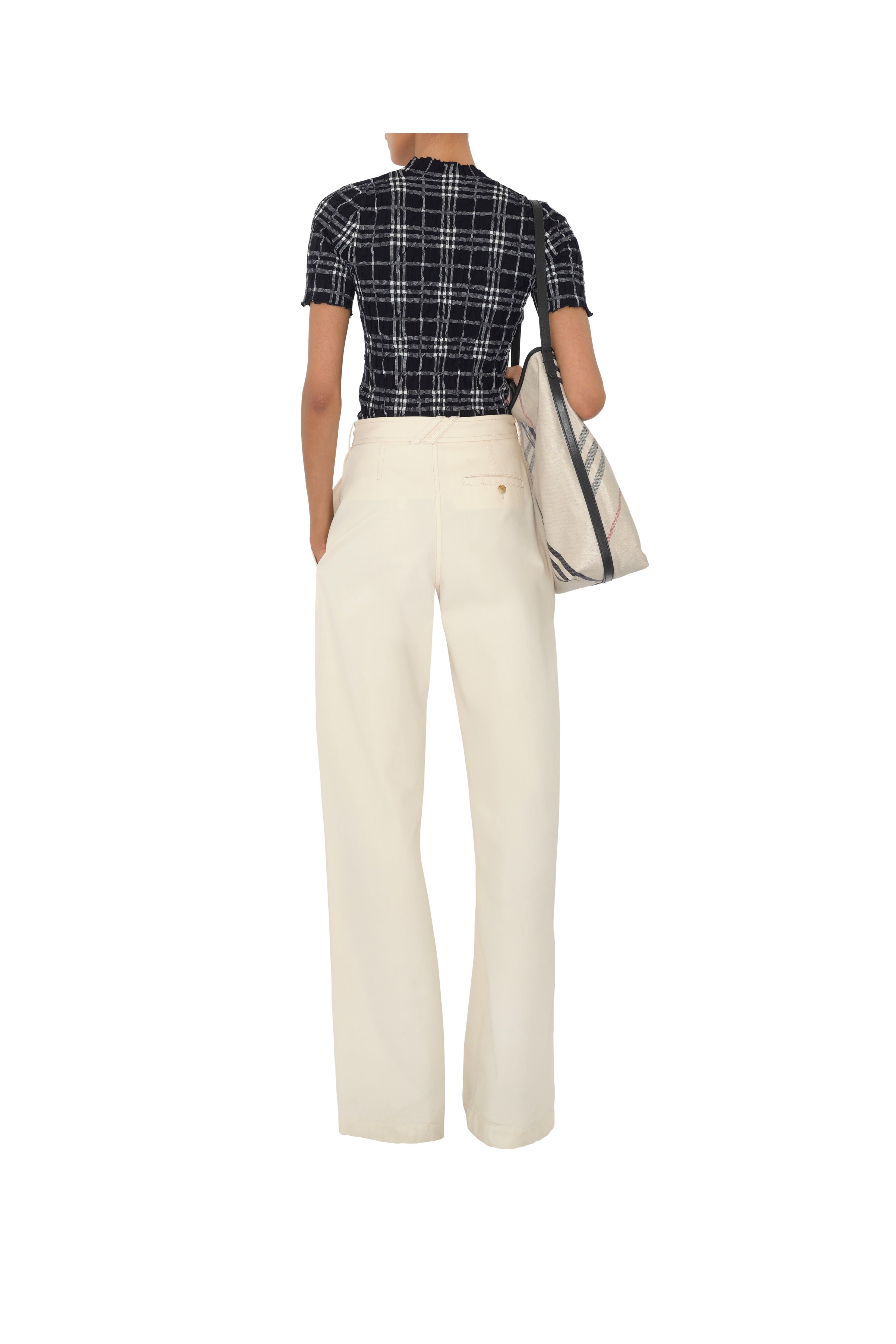 burberry Gabardine Belted Trousers in Lunar at Nordstrom - 4