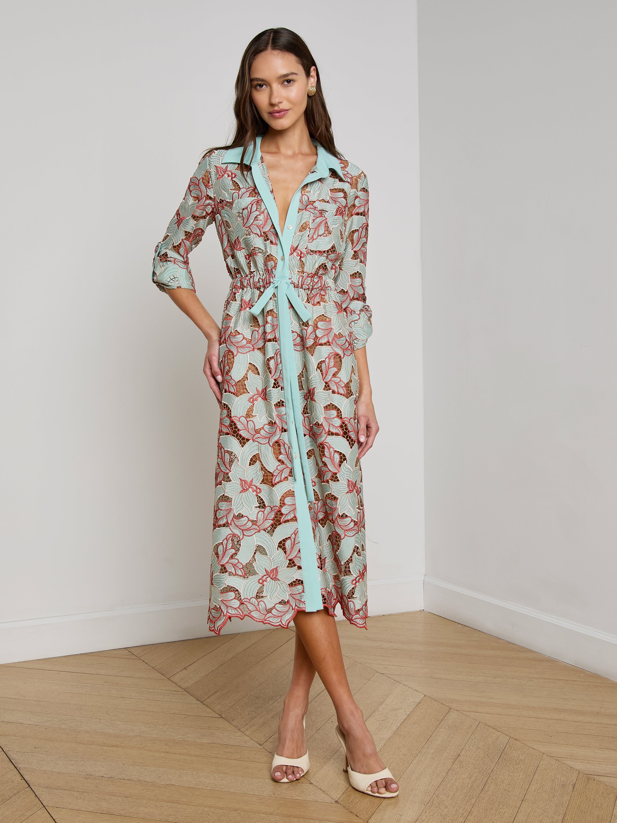 Emilio Lace Shirt Dress - 2