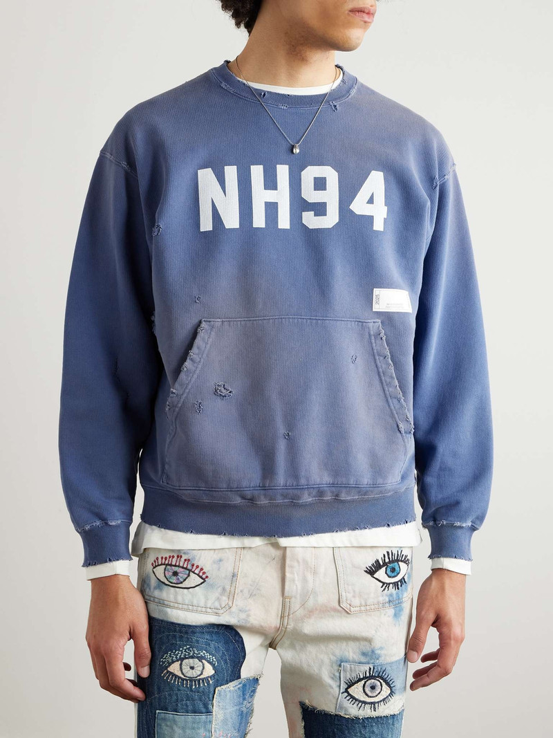 Savage Printed Distressed Cotton-Jersey Sweatshirt 3